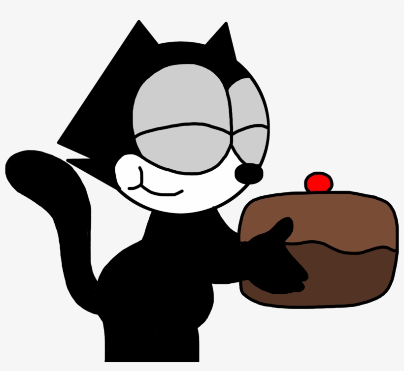 Felix Eating Chocolate Cake By Marcospower1996 On Deviantart - Felix The Cat Eating, transparent png #2312788