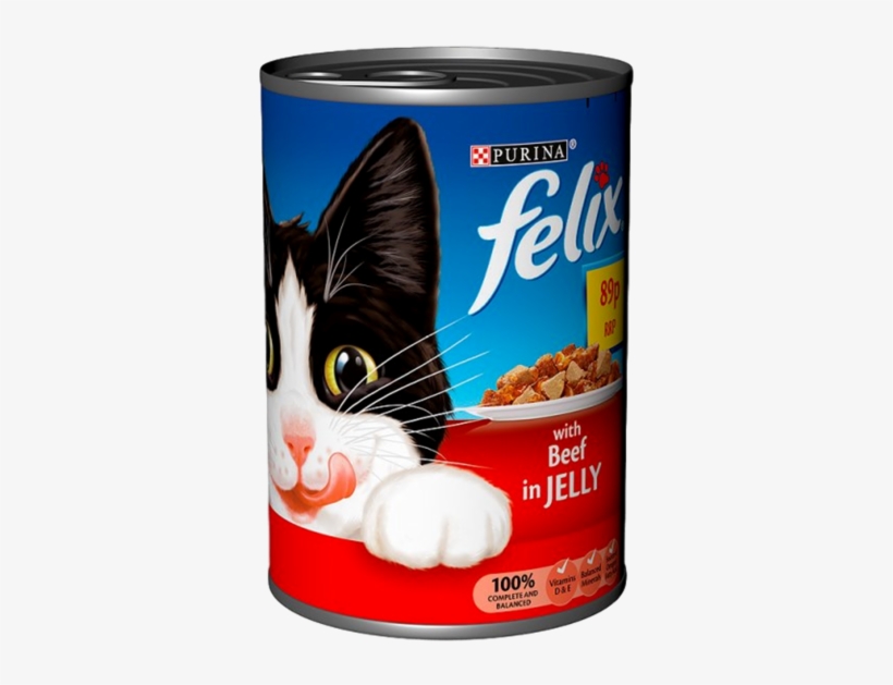 Wet Cat Food - Felix Beef In Jelly Cans 89p - 12 X 400gm, transparent png #2312984