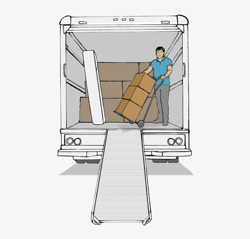 Moving Truck With Mover Inside - Portable Network Graphics, transparent png #2314258