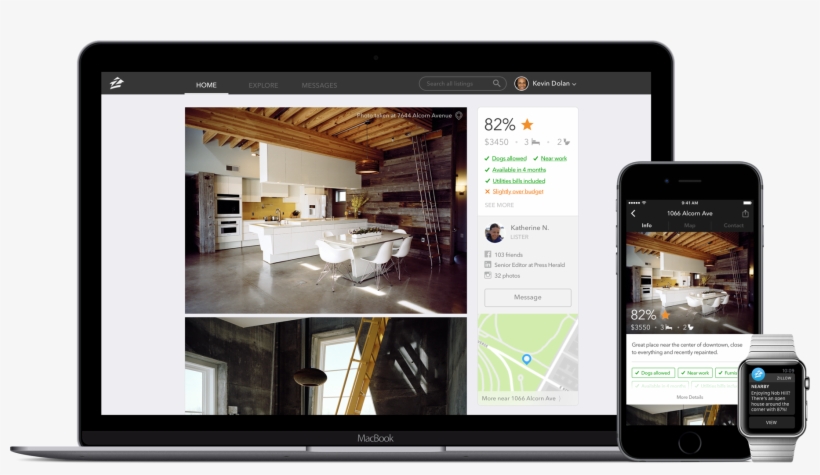 Responsive Platform Mock Up Of Zillow Places - Zillow, transparent png #2315575