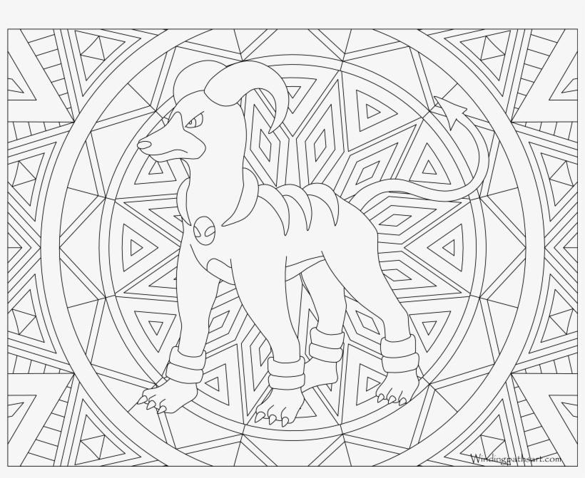Houndoom - Adult Pokemon Coloring Pages, transparent png #2316209