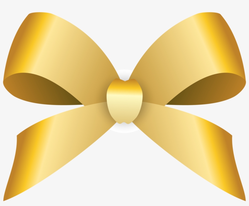 Golden Bow Png - Moño Dorado Png, transparent png #2317754