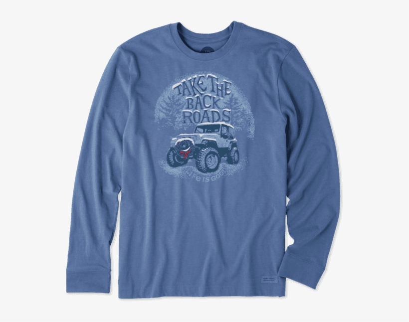 Men's Holiday Backroads 4x4 Long Sleeve Crusher - Life Is Good, transparent png #2319206