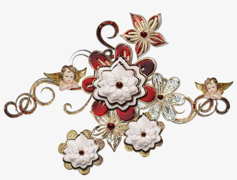 Gems, Gemstones, Jewelry, Jewel, Diamond, Gold, Golden - Flower Jewel Transparent Background, transparent png #2322437