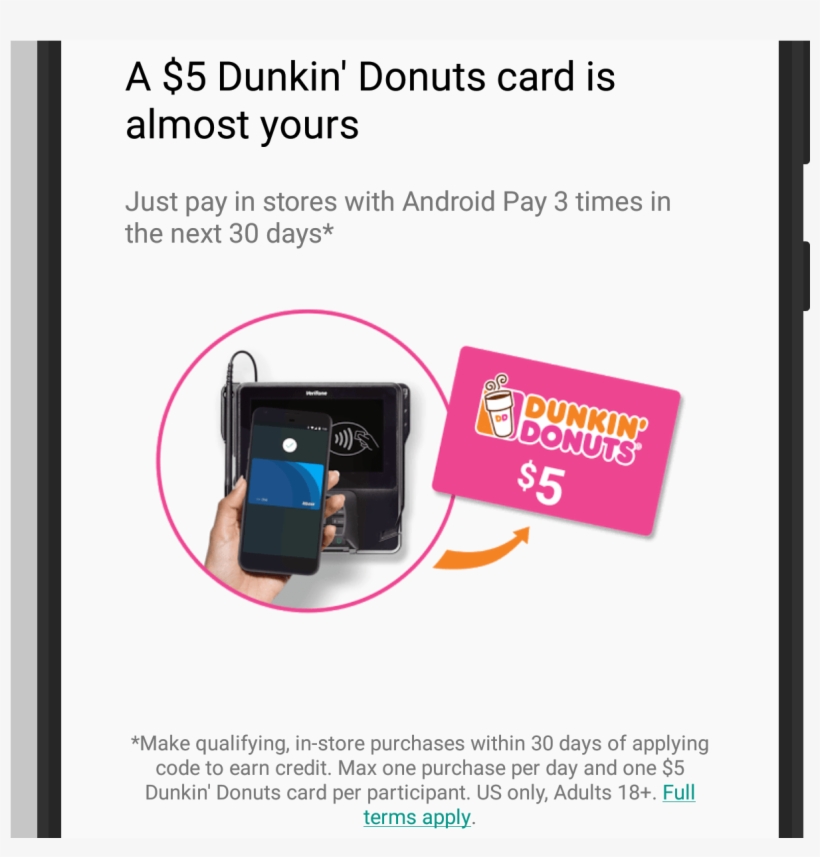 Android Pay Dunkin Donuts Promo - Dunkin Donuts, transparent png #2323727