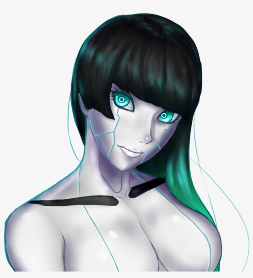 Face Hair Human Hair Color Nose Head Beauty Black Hair - Sexy Robot Girl Anime, transparent png #2324405