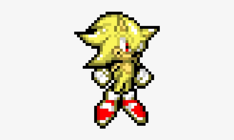 Super Sonic - Super Saiyan Goku Pixel, transparent png #2324878