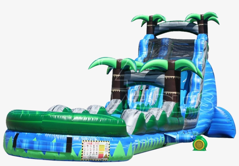 The Blue Crush Inflatable Water Slide And Palms Slip - Blue Crush Water Slide, transparent png #2324900