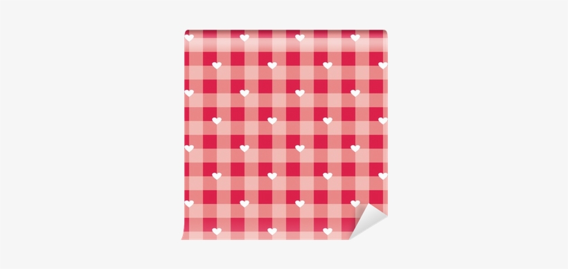 Seamless Hearts Red Vector Background Checkered Pattern - Gingham, transparent png #2327882
