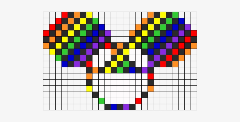 Checkered Rainbow Deadmau5 Perler Bead Pattern / Bead - Deadmau5 Perler Pattern, transparent png #2328019