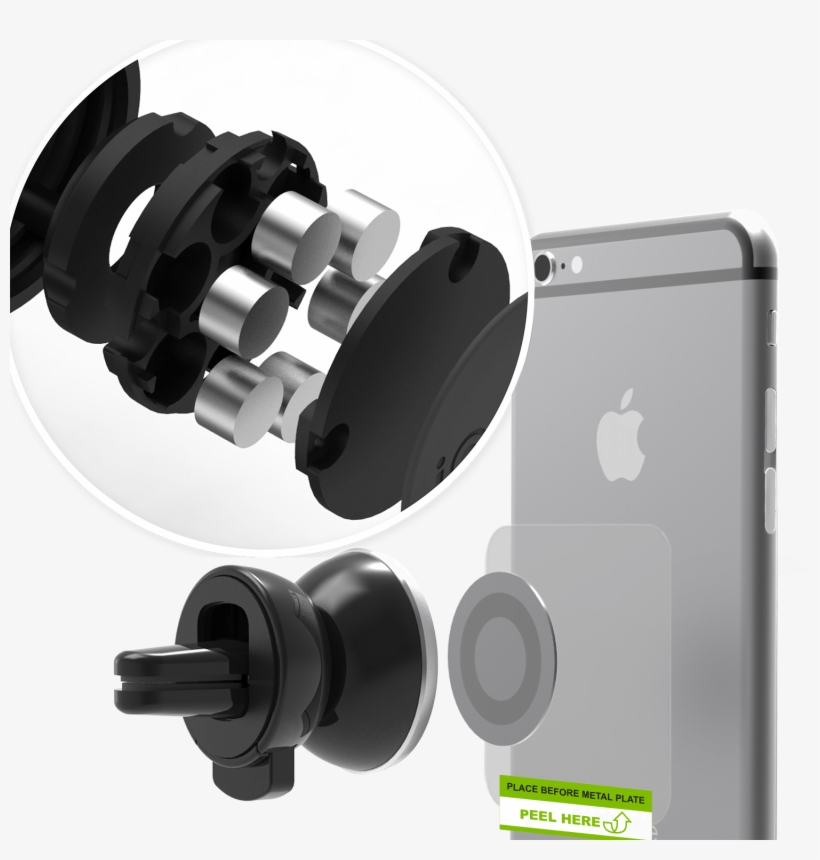 Vector Library Download Delightful Car Temperature - Iottie Itap Magnetic Air Vent Car Mount - Black, transparent png #2330300