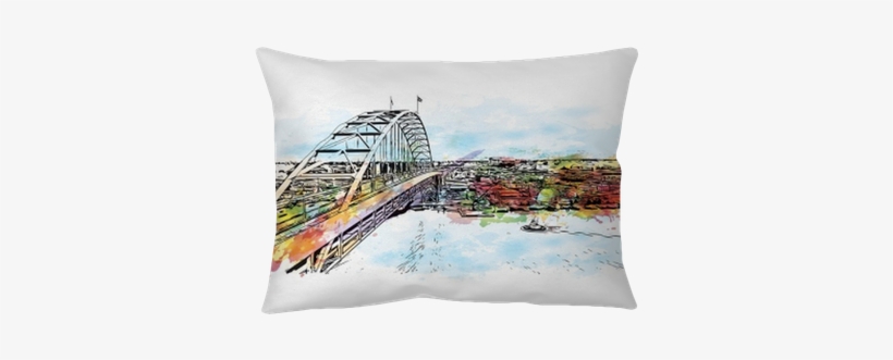 Watercolor Splash With Sketch Illustration Of Famous - Illustration Portland Oregon, transparent png #2331133