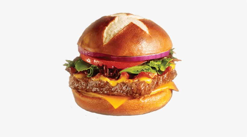 Pretzel Bun Burger, transparent png #2333804