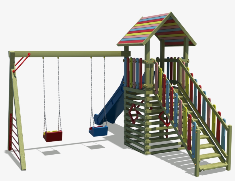 Wholesale ''watercolor'' Wooden Outdoor Pla, High Quality, - Playground Slide, transparent png #2334496