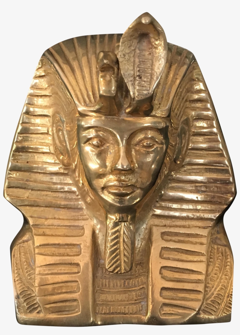 Vintage Solid Brass Egyptian Bust Of King Tut On Chairish, transparent png #2334643