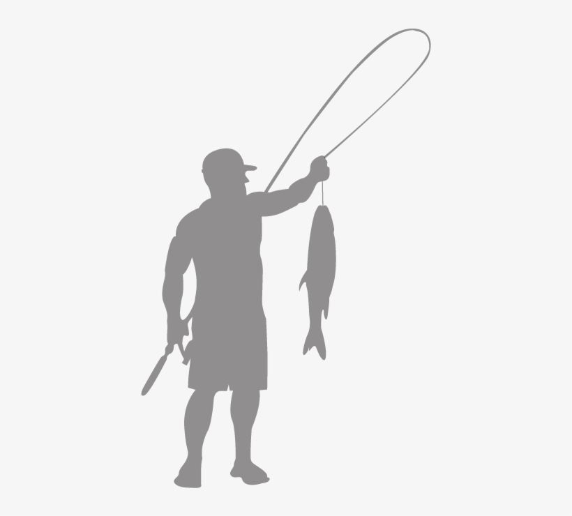 Fisherman - Clipart Man Fishing Silhouette - Free Transparent PNG