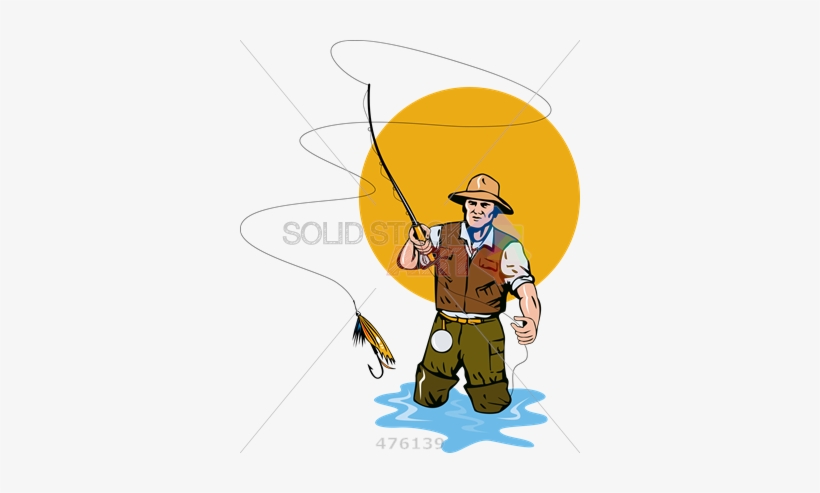 Stock Illustration Of Cartoon Rendition Of Fisherman - Fishing Vector, transparent png #2335354