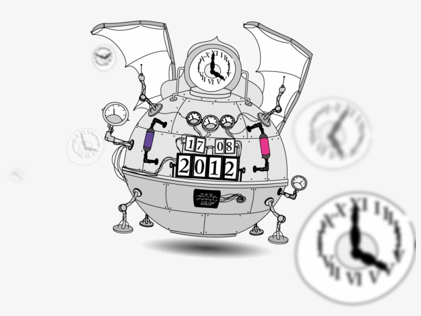 Vector Freeuse Collection Of Clipart Black And White - Time Machine Clip Art, transparent png #2335437