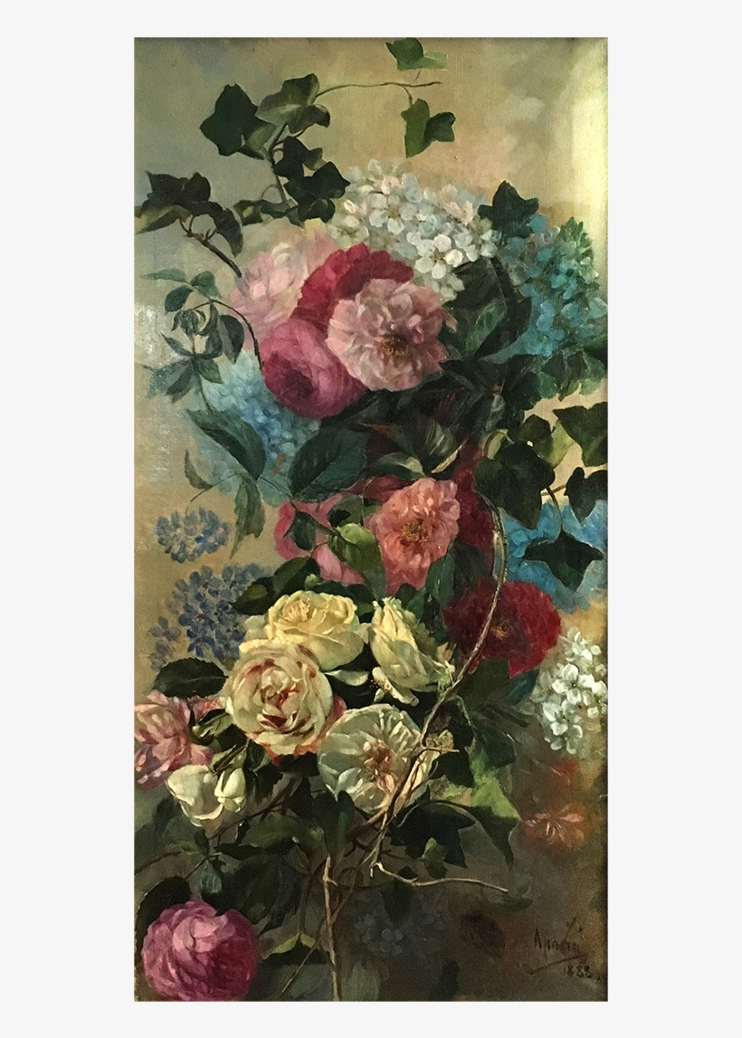 Spanish/italian School “wild Flowers” Signed And Dated - Garden Roses, transparent png #2335679