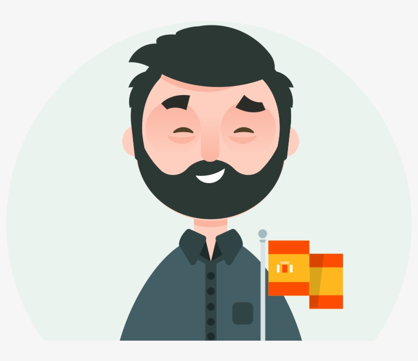 Moustache Clipart Spanish - Cartoon Spaniard, transparent png #2336763