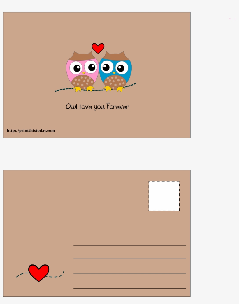 Owl Love You Forever Postcard - Postcard Cute, transparent png #2336803