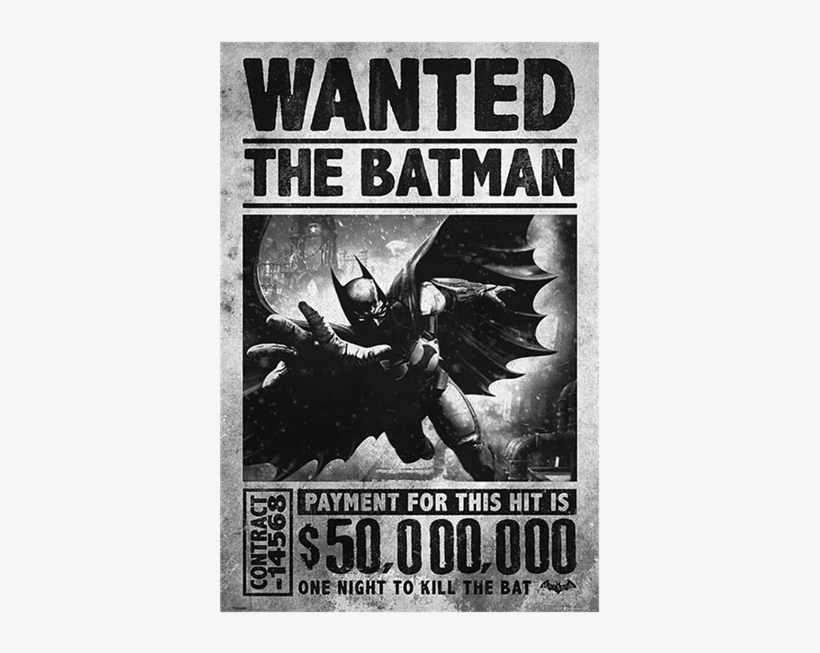 Batman Arkham Origins Wanted Poster, transparent png #2337791