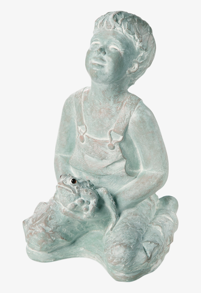 Boy With Toad - Stone Carving, transparent png #2338106