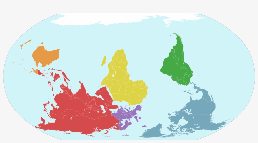 7 Continents Map,continents Of The World - World Map Upside Down Continents, transparent png #2339855