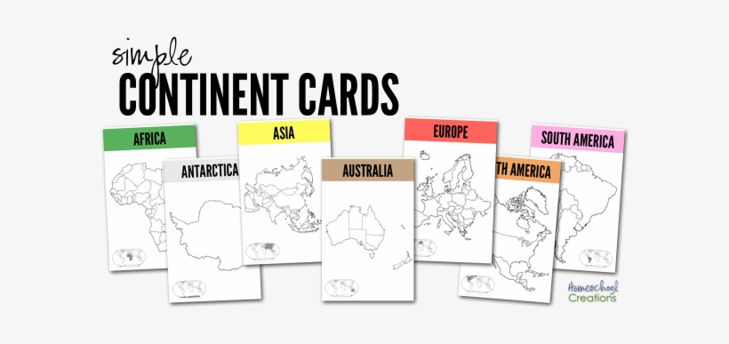 Simple Continent Cards From Homeschool Creations - Commonwealth Games Activities For Toddlers, transparent png #2340029