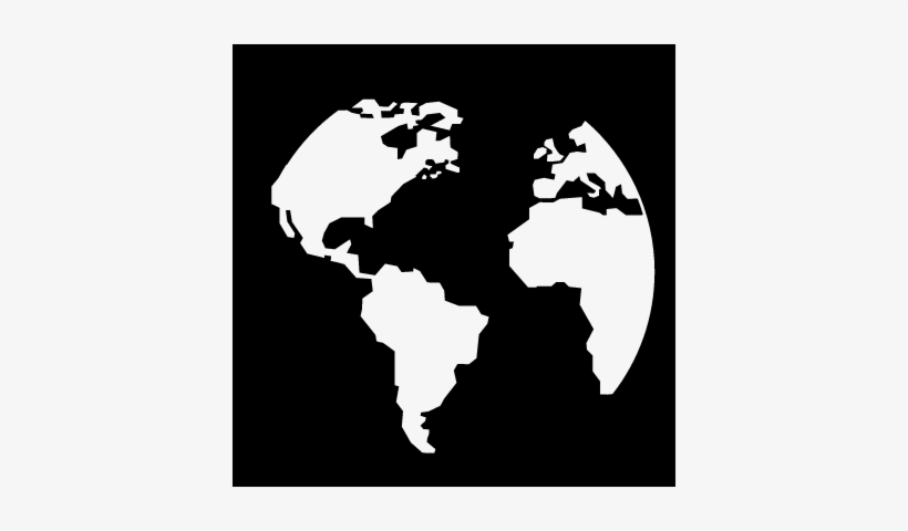 Earth Circular Continents Shape In A Square Vector - World Map Icon White Png, transparent png #2340081