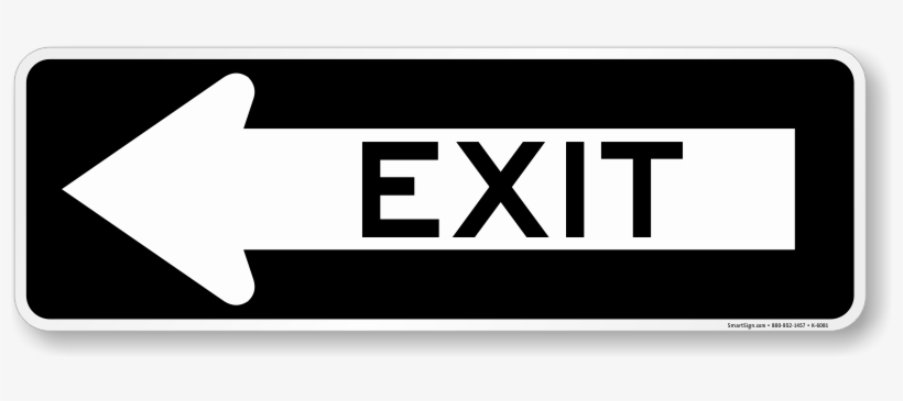 Zoom, Price, Buy - Exit (with Left Arrow) Sign, 36" X 12", transparent png #2340266