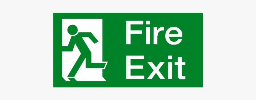 Fire Exit Sign Left - Fire Exit Direction Signs, transparent png #2340323
