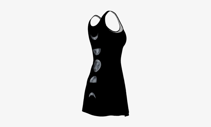Moon Phases Flare Dress Reversible Little Black Dress - Little Black Dress, transparent png #2340430