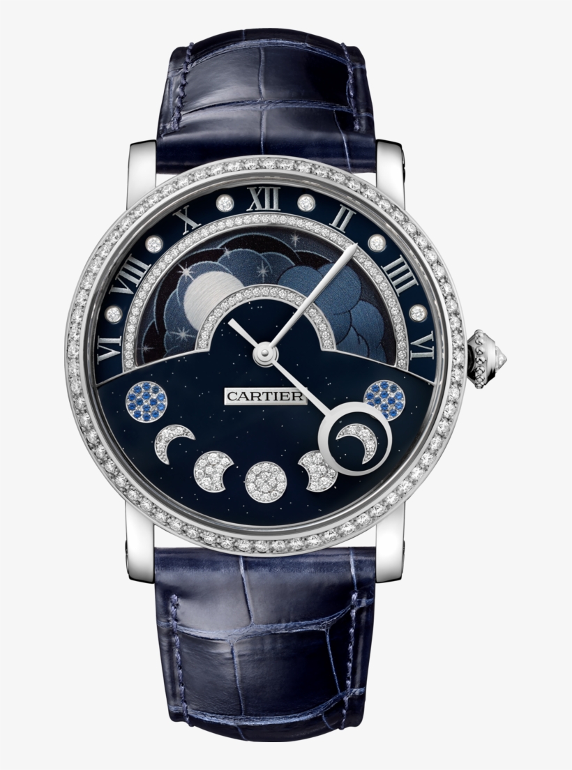 Rotonde De Cartier Day & Night Moon Phase Watch40 Mm,, transparent png #2340525