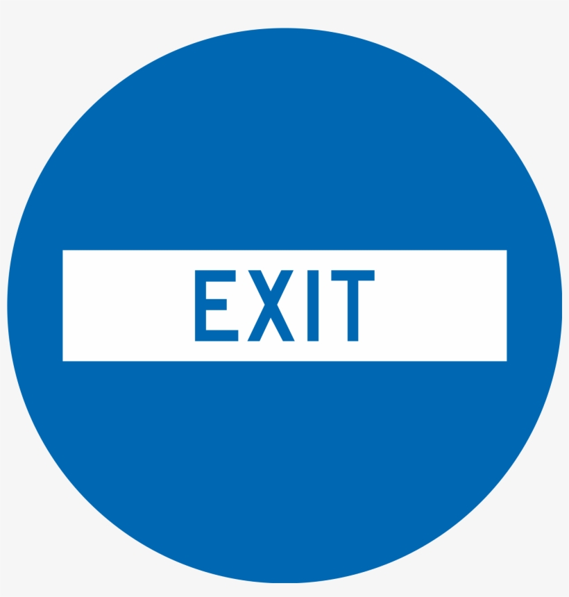 Open - Exit Sign Png Blue, transparent png #2340705