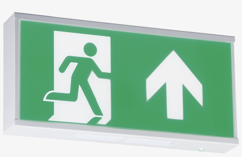 230v Ip20 Wall Mounted Led Emergency Exit Sign Emrun - Exit Sign, transparent png #2341156