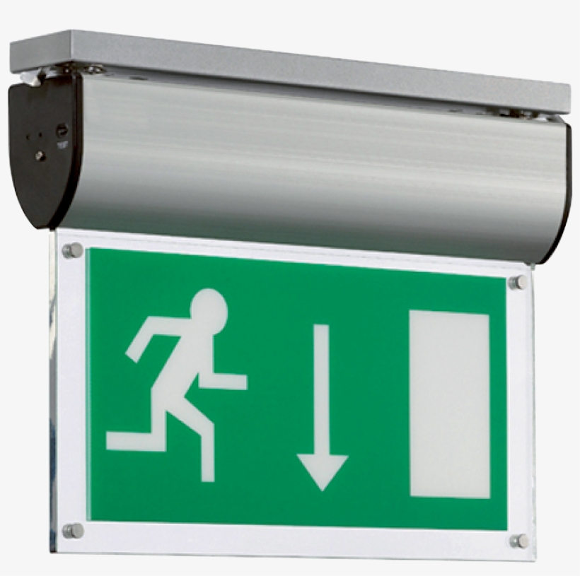 Sharpe Illuminated Emergency Exit Sign - Recessed Emergency Light Fittings, transparent png #2341205