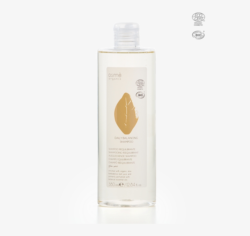 Organic Certified Daily Balancing Shampoo 380 Ml, Osme' - Glass Bottle, transparent png #2343097