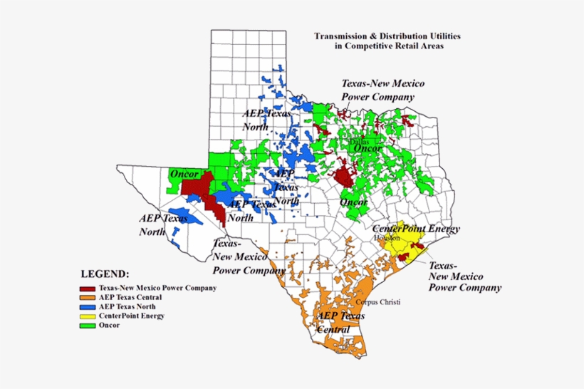 Are You In A Deregulated Area - Texas Deregulation Map, transparent png #2343482