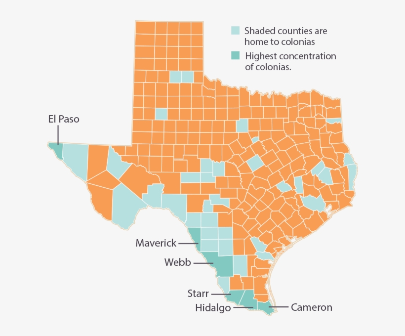 Counties With Colonias In Texas - Maps Of Colonias In Texas, transparent png #2344004