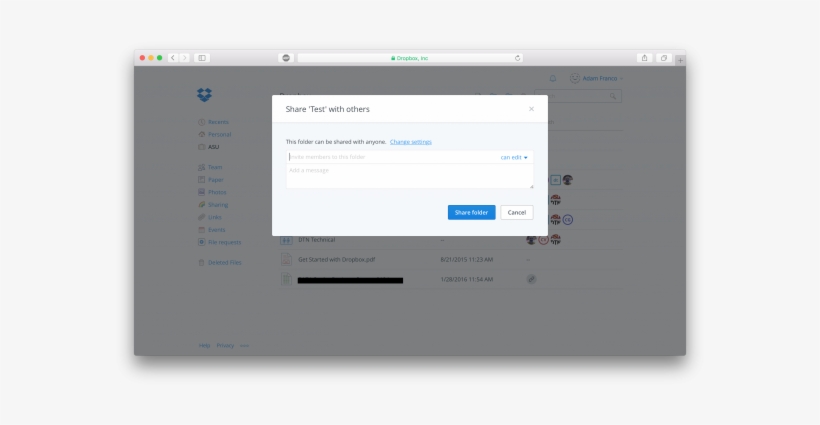 Dropbox Shared Folder 4 - Create Document Online, transparent png #2344565