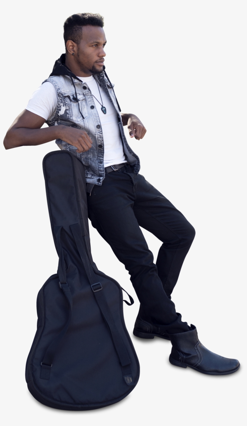 Music Artist Man With Guitar - African American Cut Out, transparent png #2344870