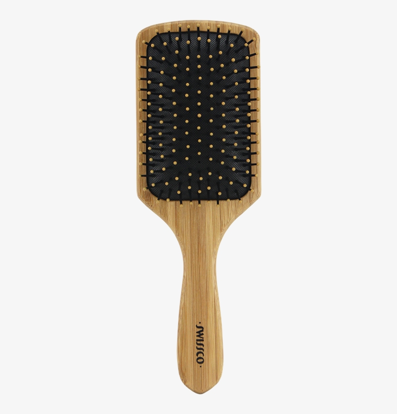 Bamboo Paddle Hair Brush Cushion Polypin - Swissco Natural Bamboo Cushion Paddle Hair Brush, transparent png #2345646