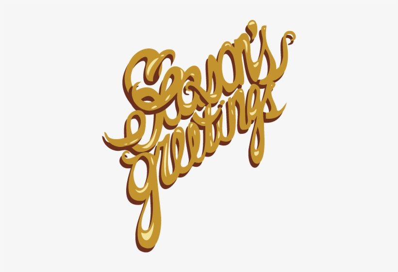 Custom Hand Lettering - Seasons Greetings Gold Png, transparent png #2346141