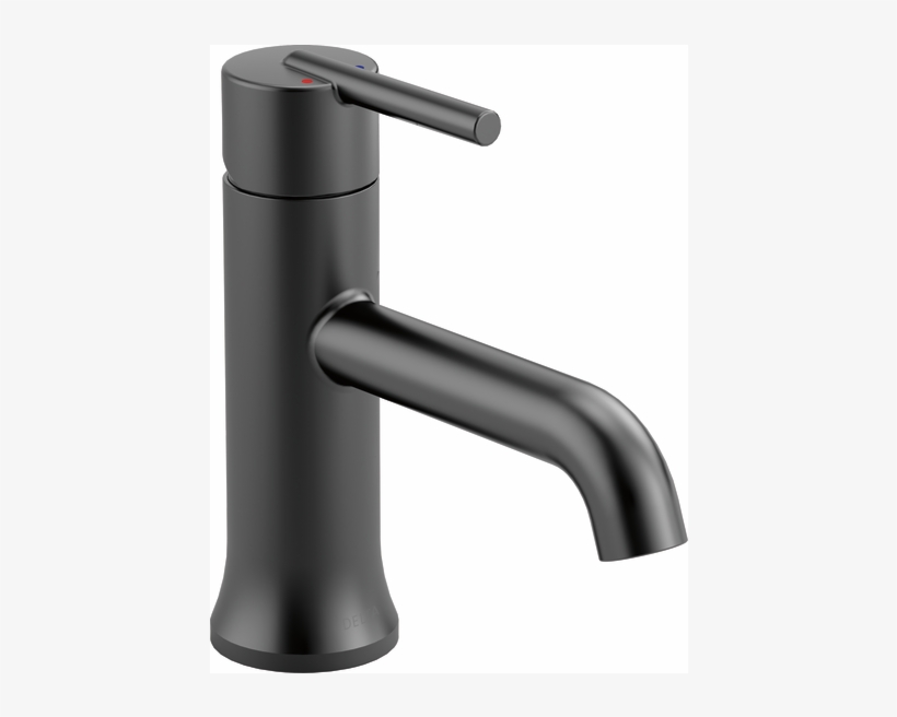 Single Handle Bathroom Faucet - Delta Trinsic Faucet Matte Black, transparent png #2347491