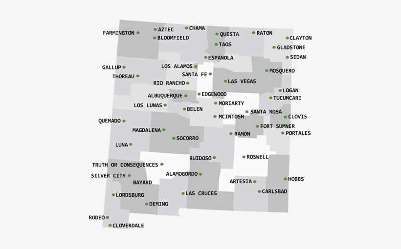New Mexico Map - Ciudades De New Mexico Usa, transparent png #2347923