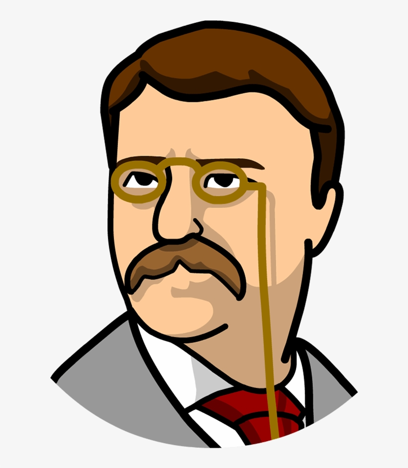 Time Zone X - Teddy Roosevelt Cartoon Face, transparent png #2349058
