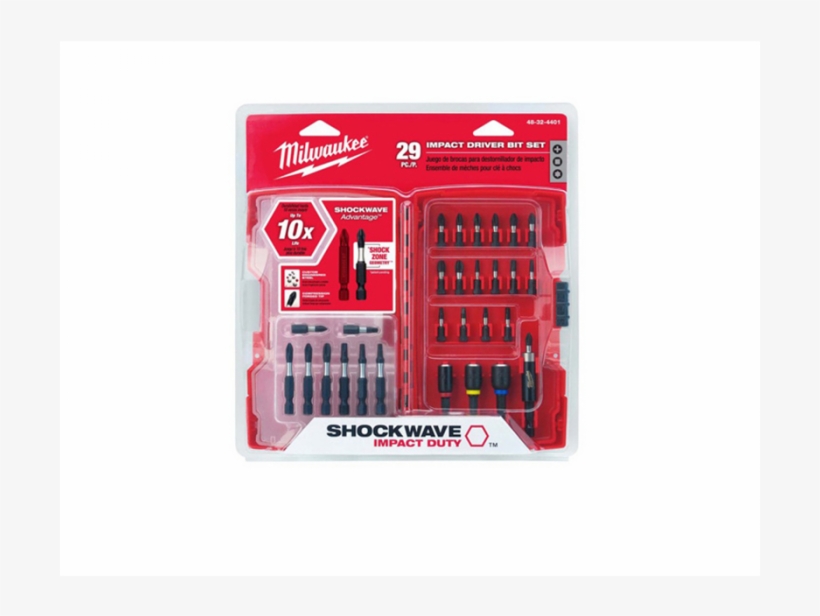 Milwaukee Tools Driver Bit Set - Milwaukee 48324403 18piece Shockwave Impact Driver, transparent png #2349161