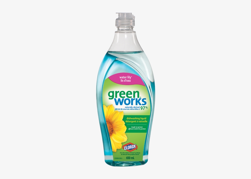 Green Works Dishwashing Liquid Water Lily - Green Works Dishwashing Liquid - Water Lily 650 Ml, transparent png #2349887