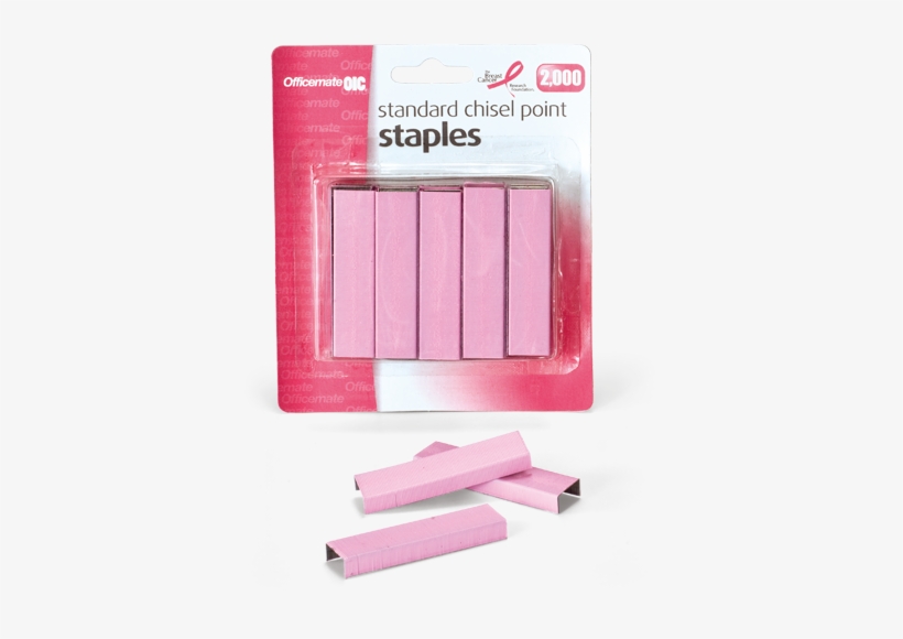 Breast Cancer Awareness Standard Staples, 105 Per Strip, - Officemate Breast Cancer Awareness Standard Staples,, transparent png #2352376